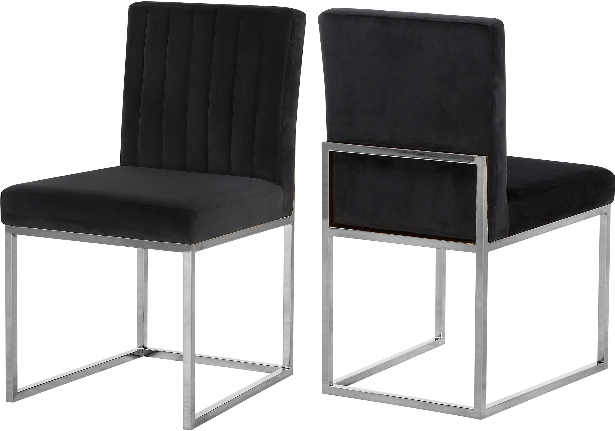 Giselle Black Velvet Dining Chair - Furnish 4 Less 98 (NY)*