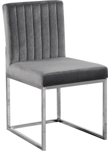 Giselle Grey Velvet Dining Chair - Furnish 4 Less 98 (NY)*