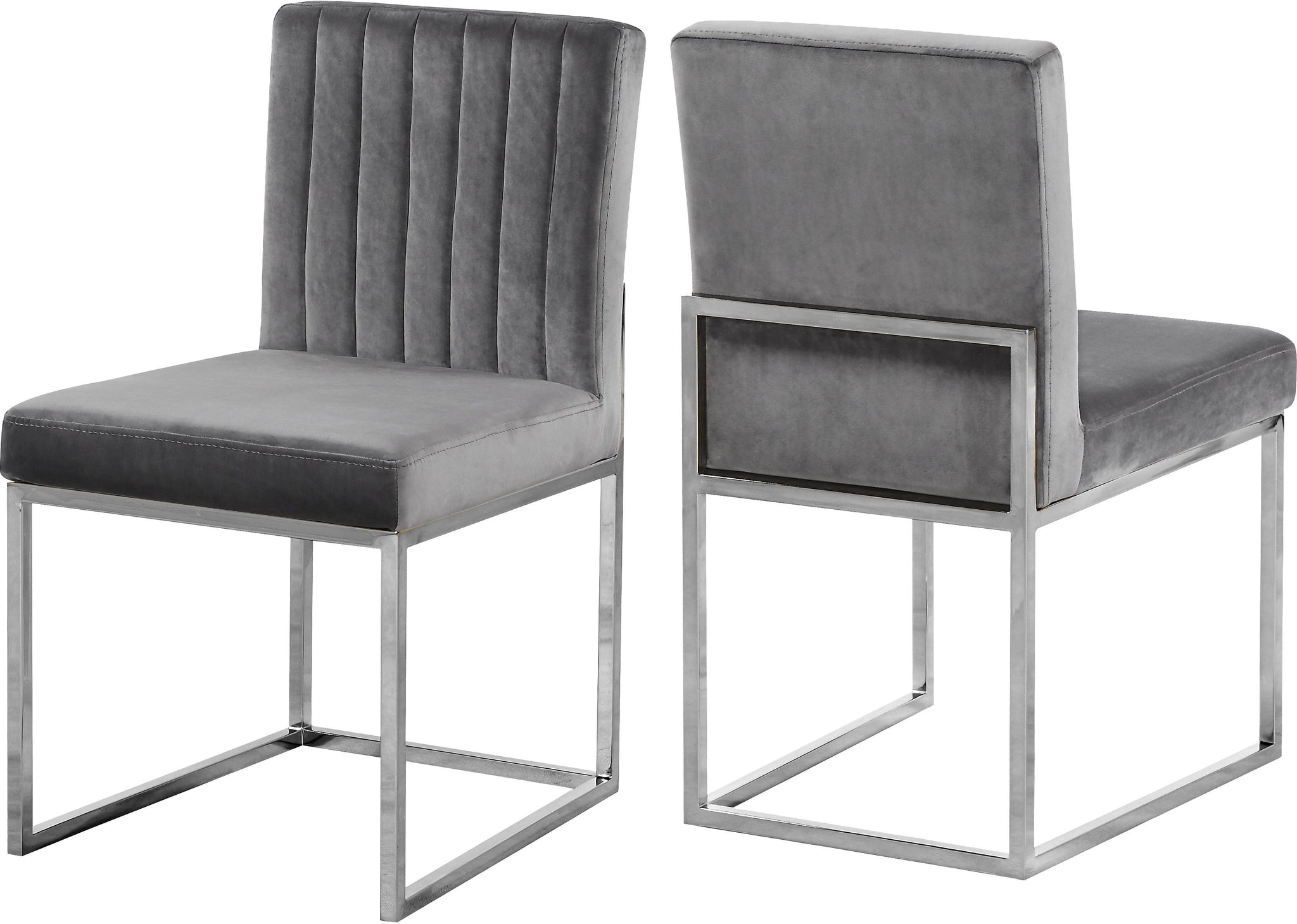 Giselle Grey Velvet Dining Chair - Furnish 4 Less 98 (NY)*