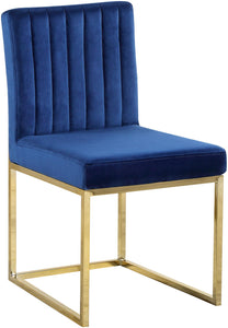 Giselle Navy Velvet Dining Chair - Furnish 4 Less 98 (NY)*