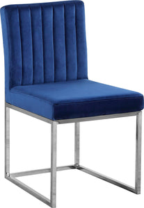 Giselle Navy Velvet Dining Chair - Furnish 4 Less 98 (NY)*