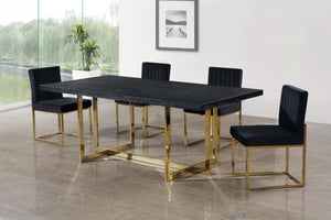 Giselle Black Velvet Dining Chair - Furnish 4 Less 98 (NY)*