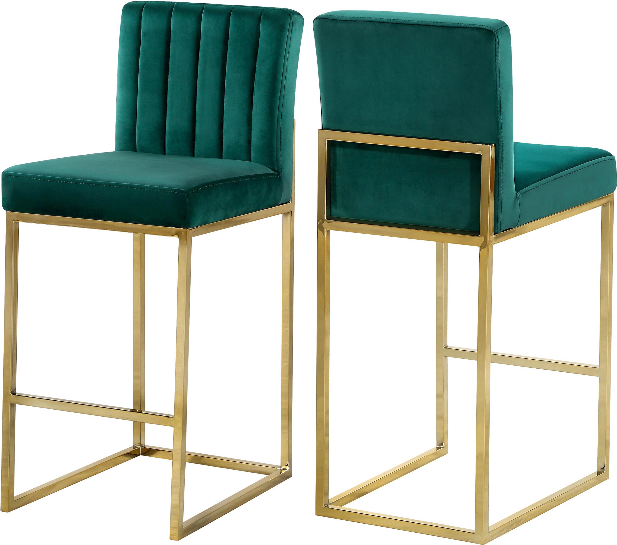 Giselle Green Velvet Stool image