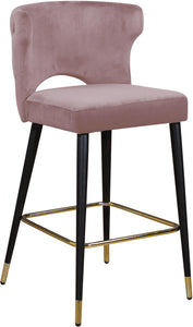 Kelly Pink Velvet Stool