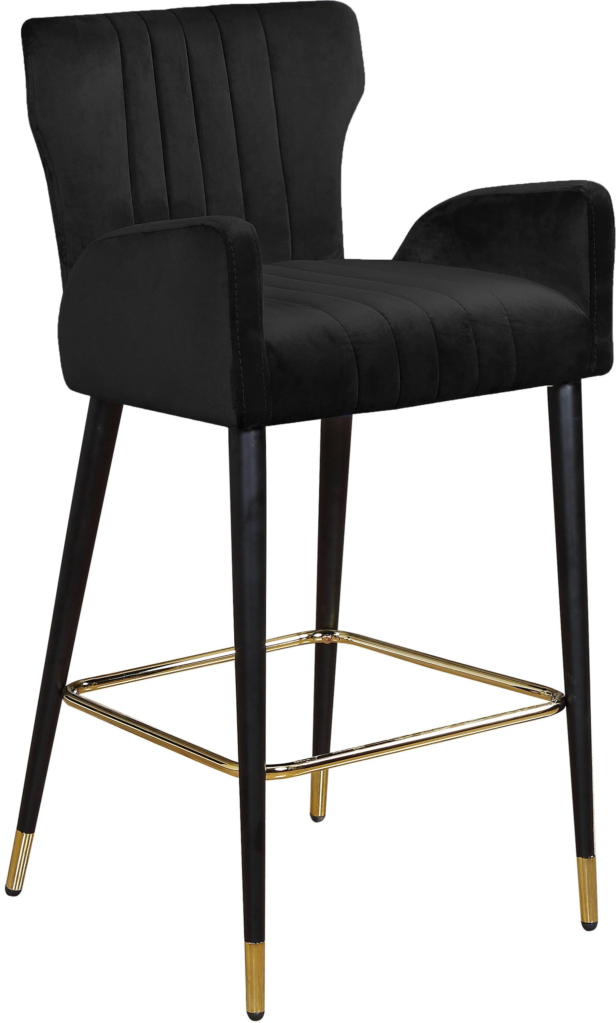 Luxe Black Velvet Stool