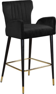 Luxe Black Velvet Stool