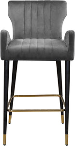 Luxe Grey Velvet Stool - Furnish 4 Less 98 (NY)*