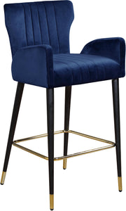 Luxe Navy Velvet Stool