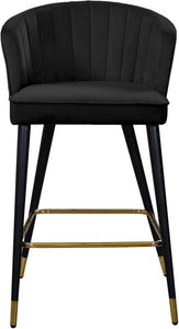 Cassie Black Velvet Stool