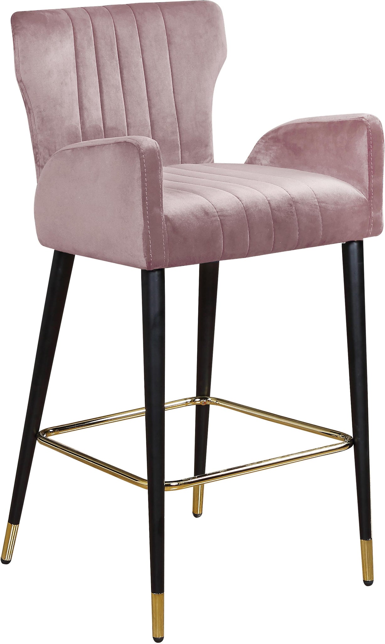 Luxe Pink Velvet Stool - Furnish 4 Less 98 (NY)*