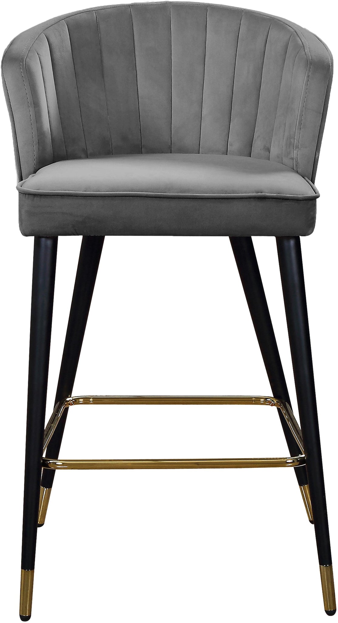 Cassie Grey Velvet Stool