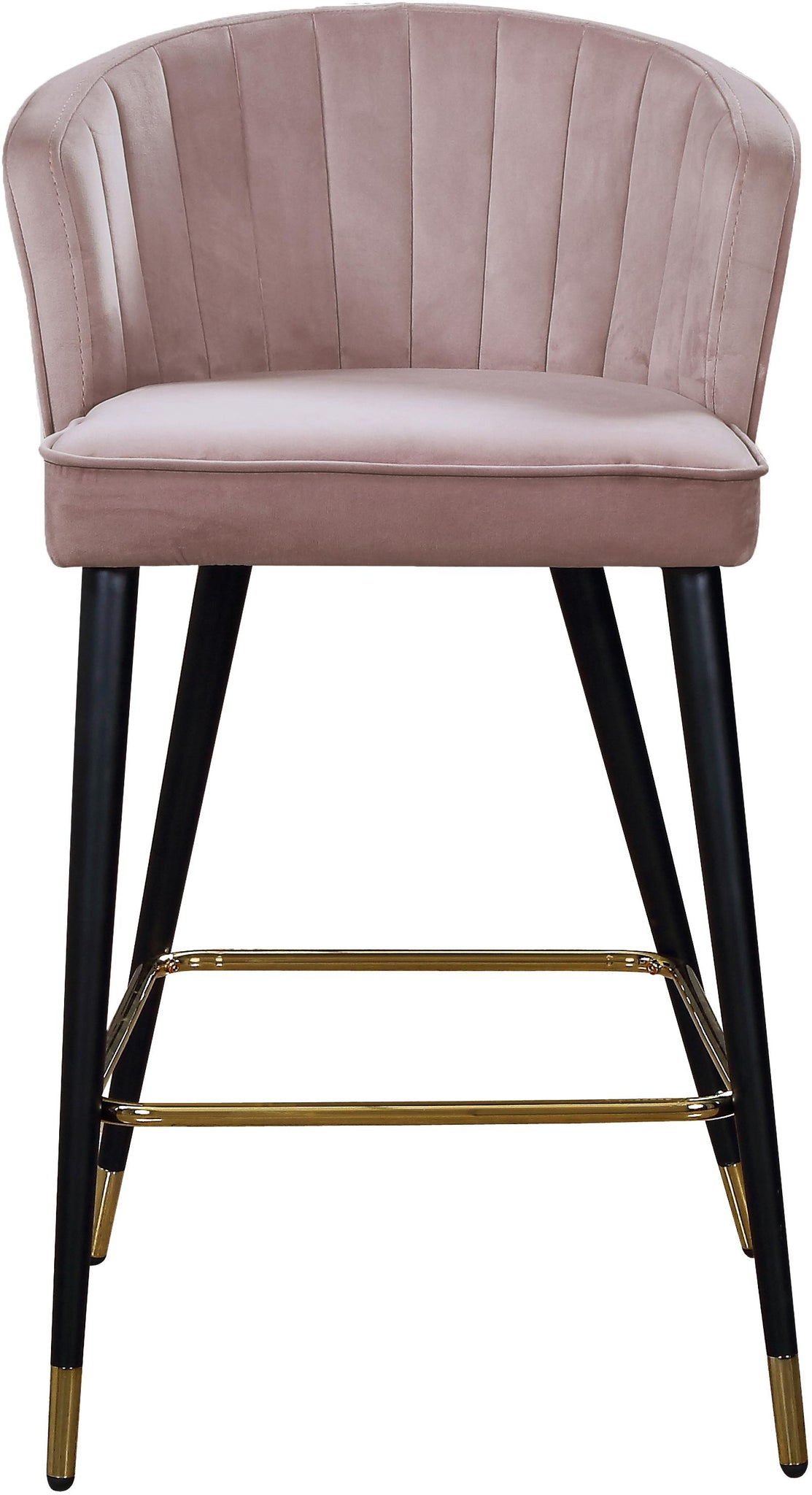 Cassie Pink Velvet Stool