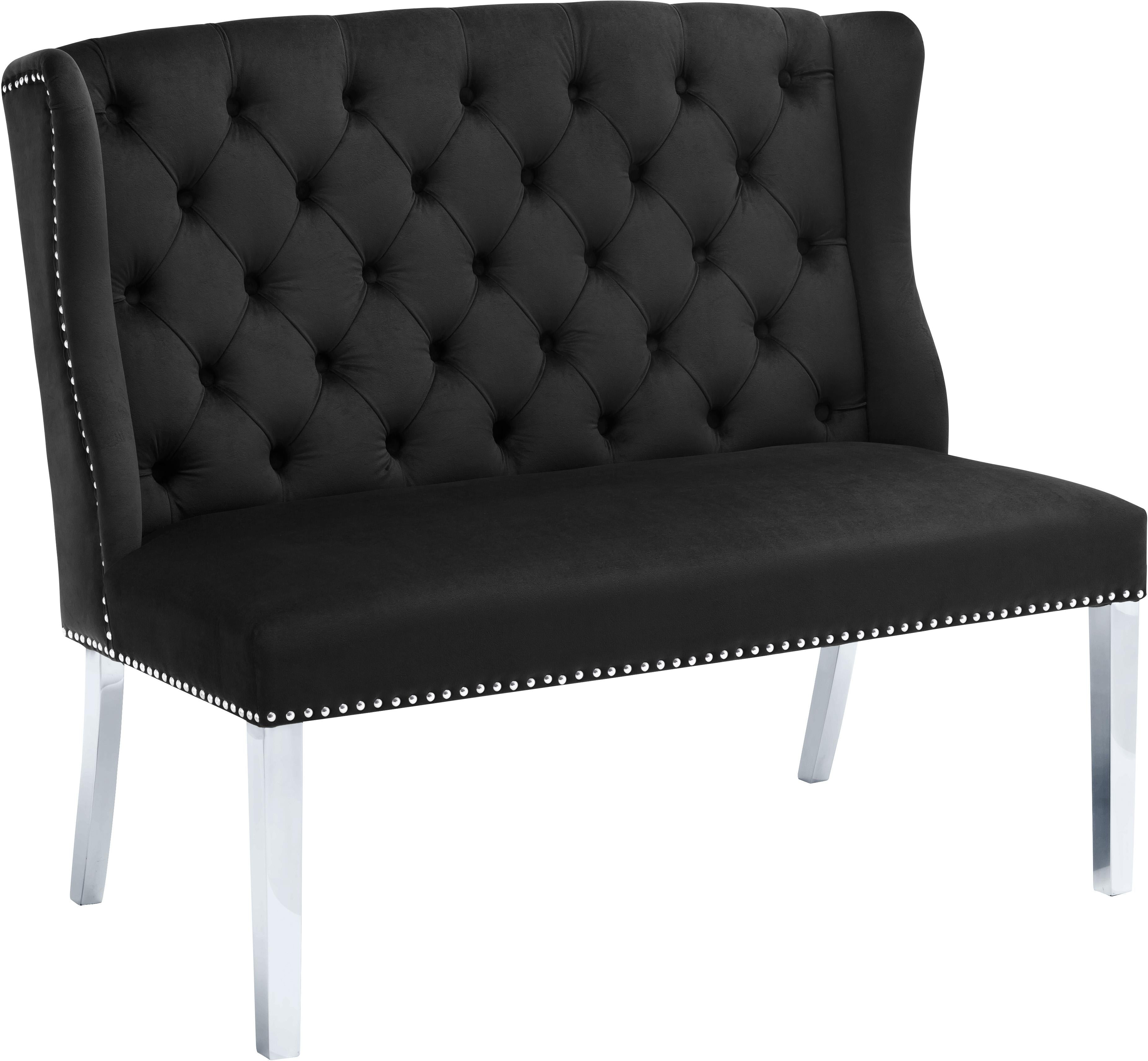 Suri Black Velvet Settee Bench image