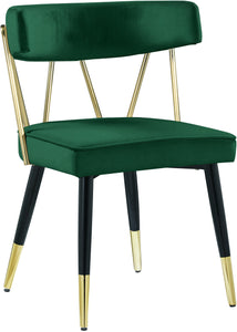 Rheingold Green Velvet Dining Chair