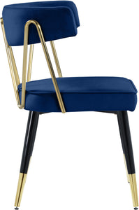 Rheingold Navy Velvet Dining Chair - Furnish 4 Less 98 (NY)*