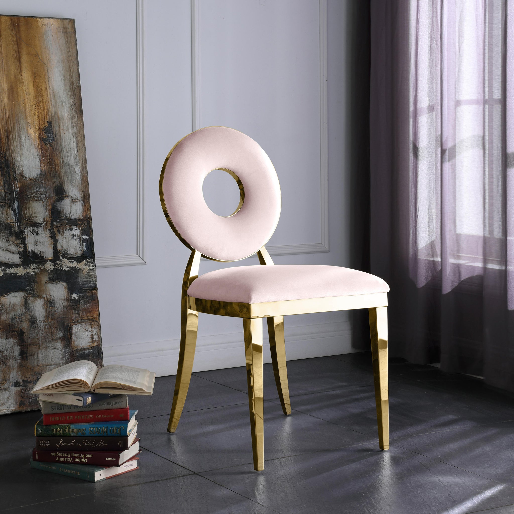 Carousel Pink Velvet Dining Chair