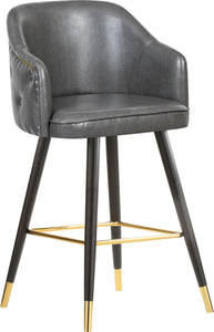 Barbosa Grey Faux Leather Counter/Bar Stool