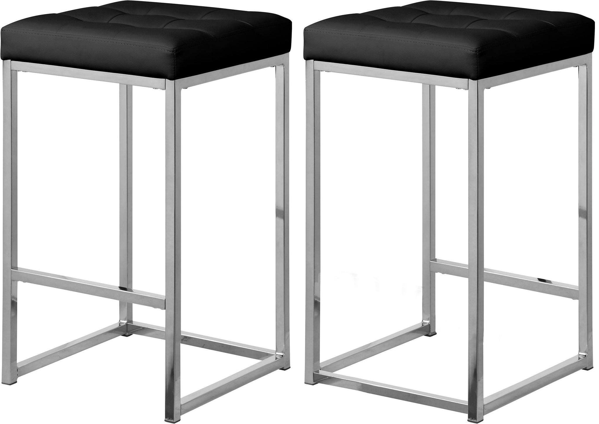 Nicola Black Faux Leather Stool image