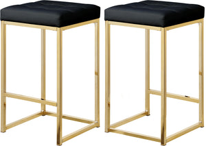 Nicola Black Faux Leather Stool - Furnish 4 Less 98 (NY)*