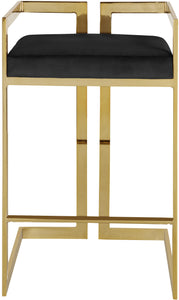 Ezra Black Velvet Stool