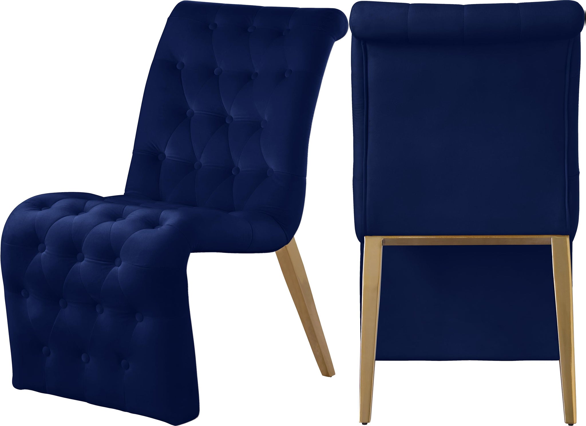 Curve Navy Velvet Dining Chair image