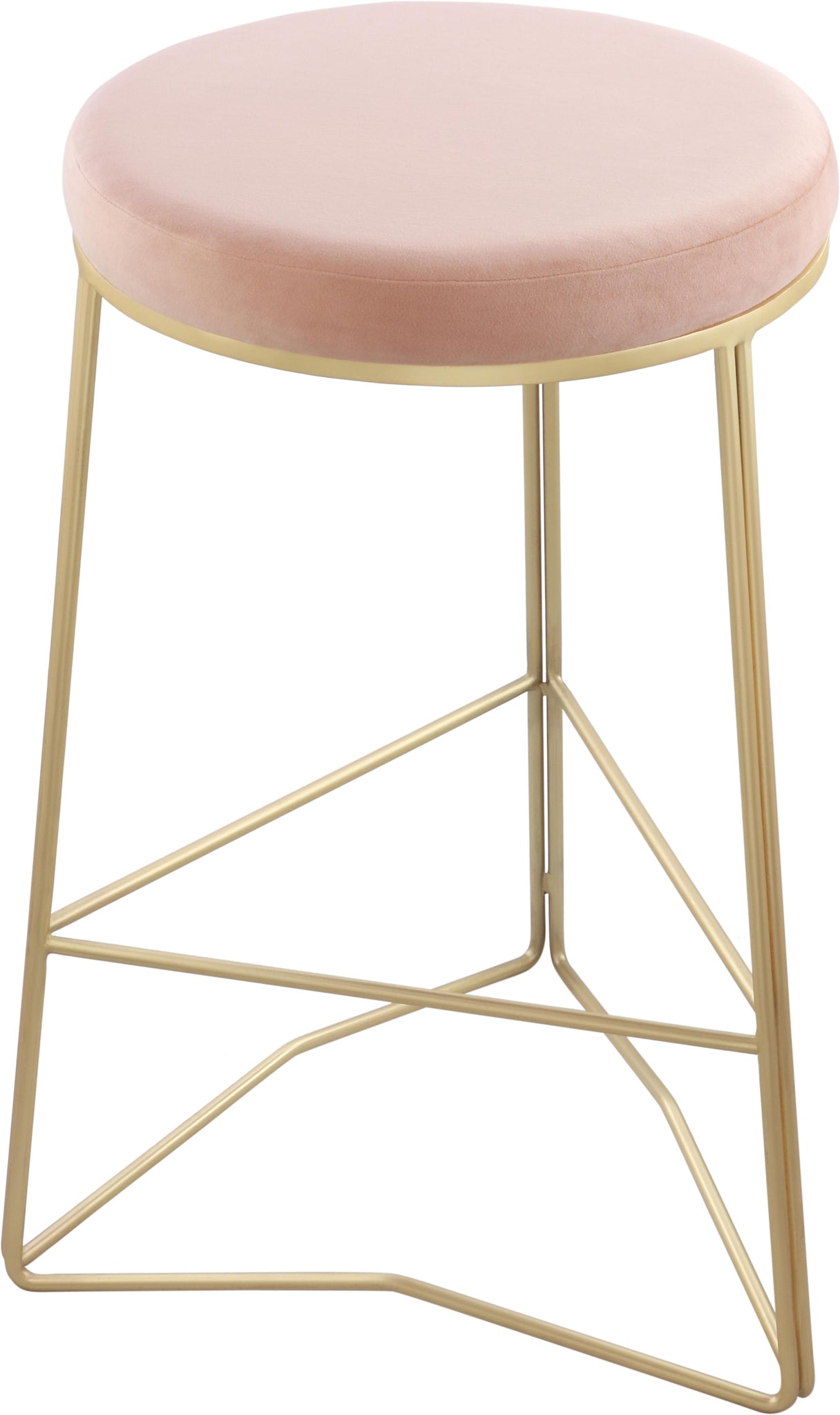 Tres Pink Velvet Counter Stool image