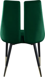 Sleek Green Velvet Dining Chair