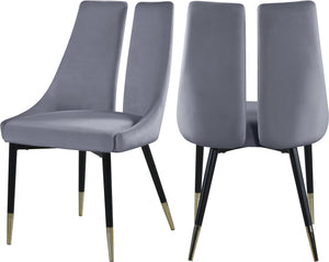 Sleek Grey Velvet Dining Chair image