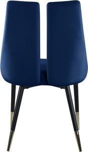 Sleek Navy Velvet Dining Chair