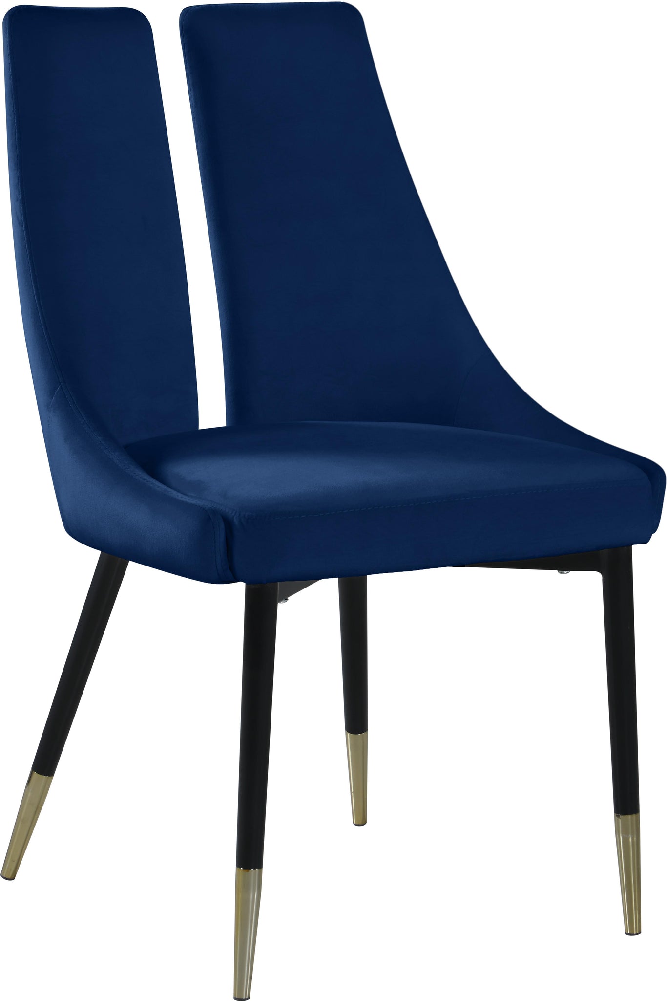 Sleek Navy Velvet Dining Chair