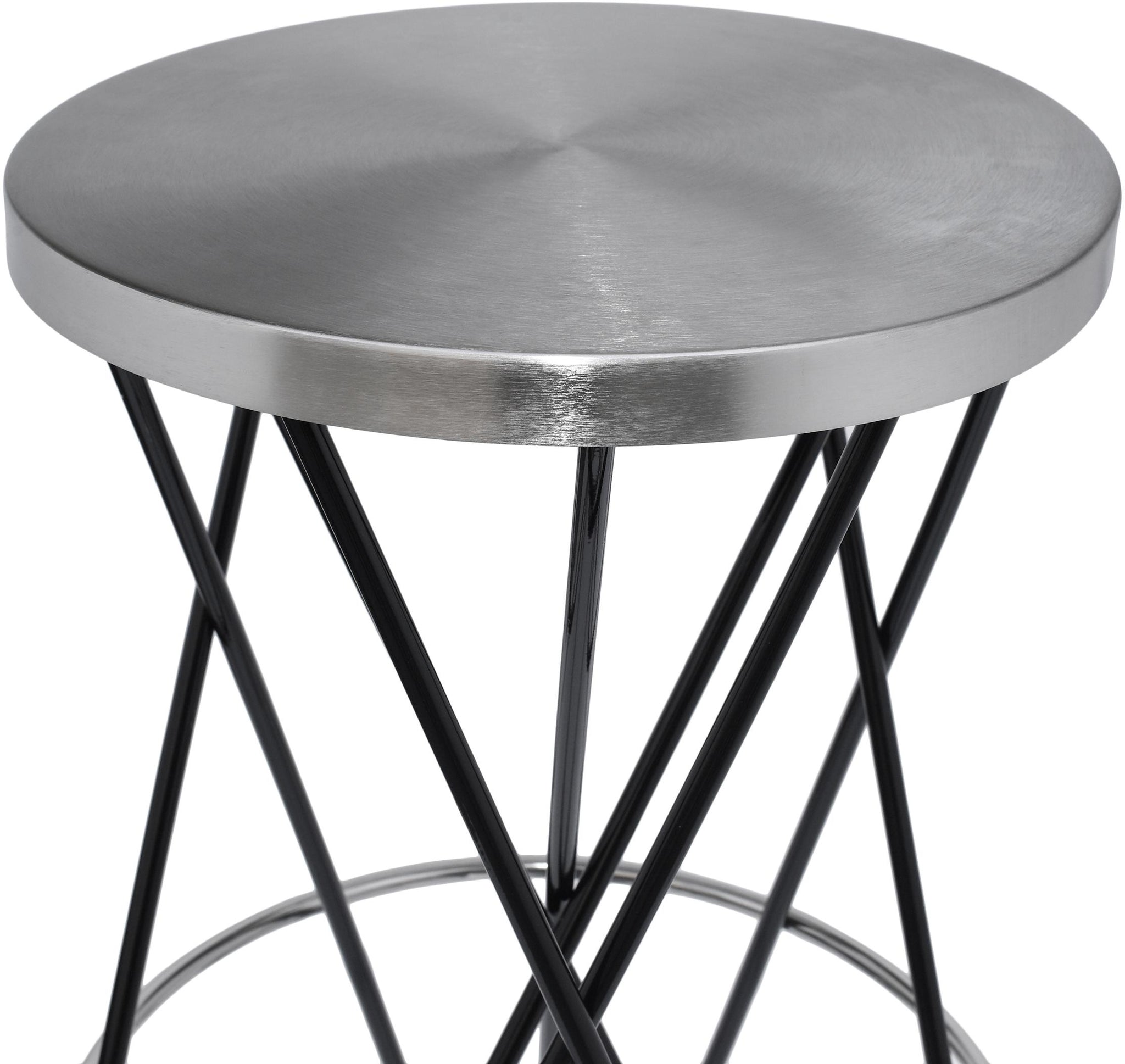 Mercury Black / Silver Bar Stool - Furnish 4 Less 98 (NY)*