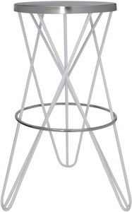 Mercury White / Silver Bar Stool