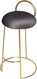 Ring Grey Velvet Counter Stool