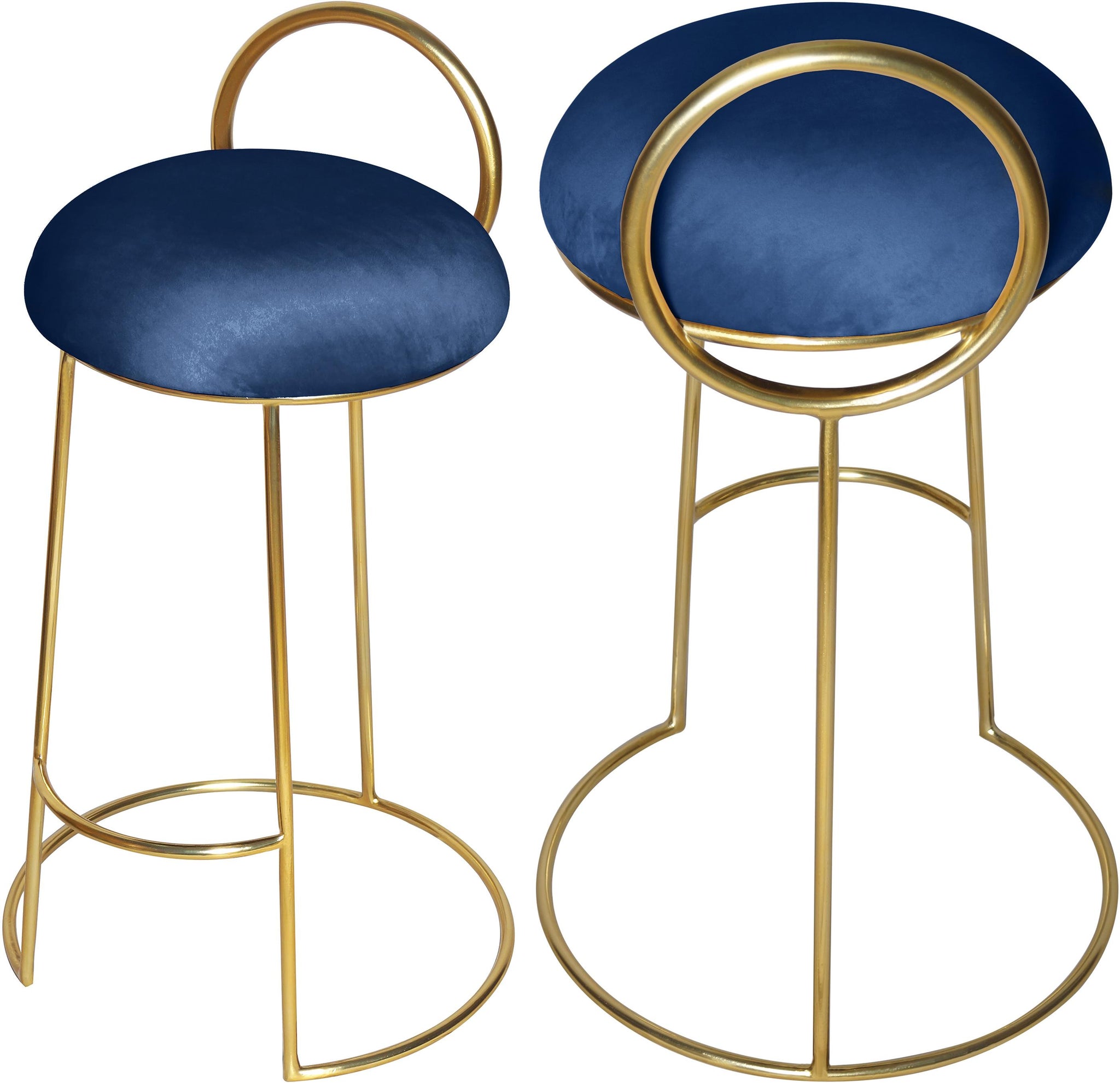 Ring Navy Velvet Counter Stool image