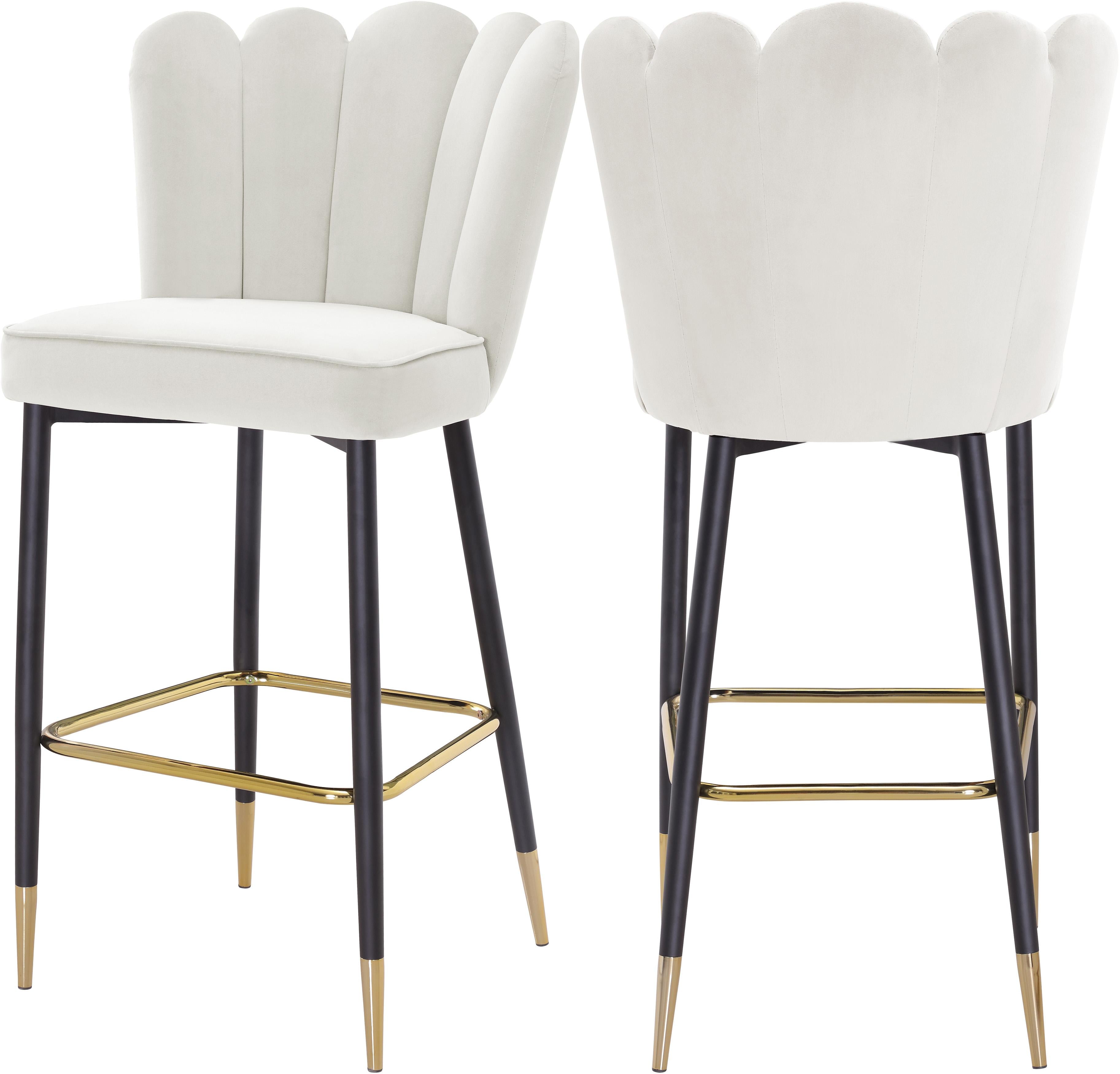 Lily Cream Velvet Stool
