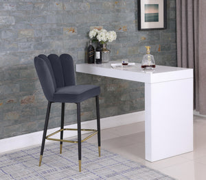 Lily Grey Velvet Stool - Furnish 4 Less 98 (NY)*