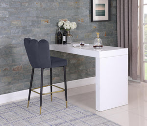 Lily Grey Velvet Stool - Furnish 4 Less 98 (NY)*