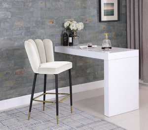 Lily Cream Velvet Stool - Furnish 4 Less 98 (NY)*