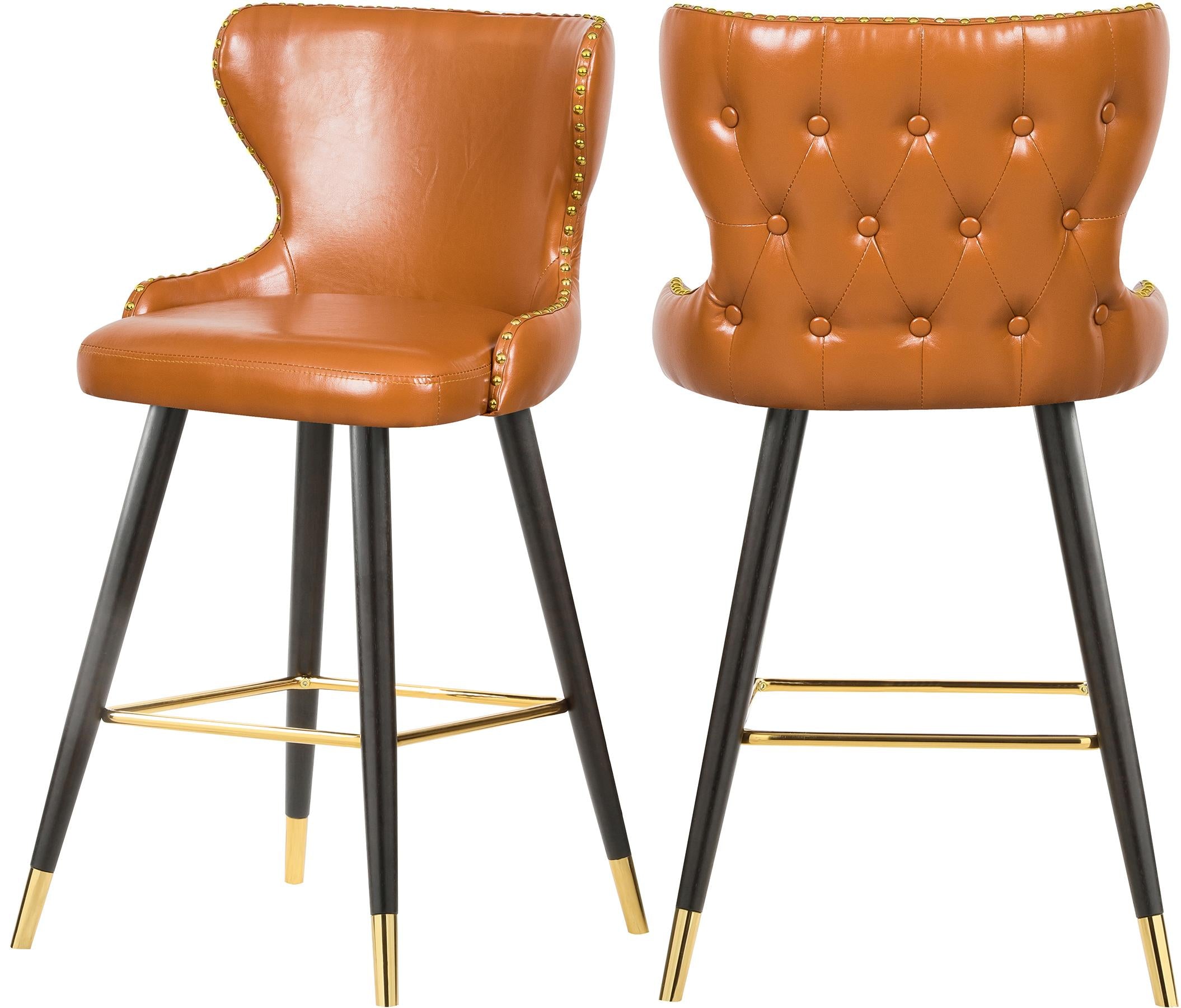 Hendrix Cognac Faux Leather Counter/Bar Stool image