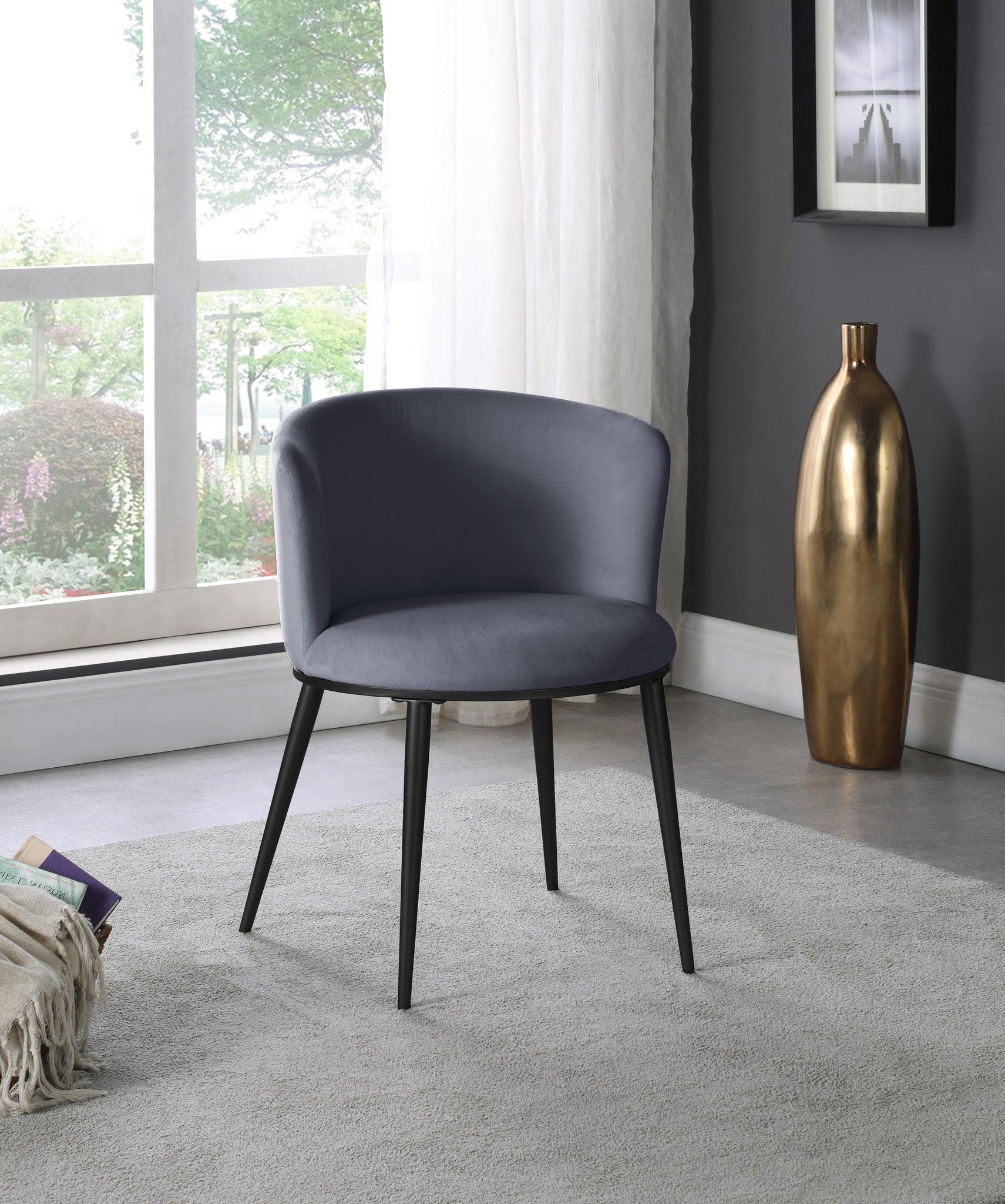 Skylar Grey Velvet Dining Chair