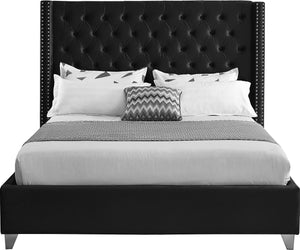 Aiden Black Velvet Full Bed