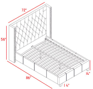 Ashton Grey Linen Queen Bed - Furnish 4 Less 98 (NY)*