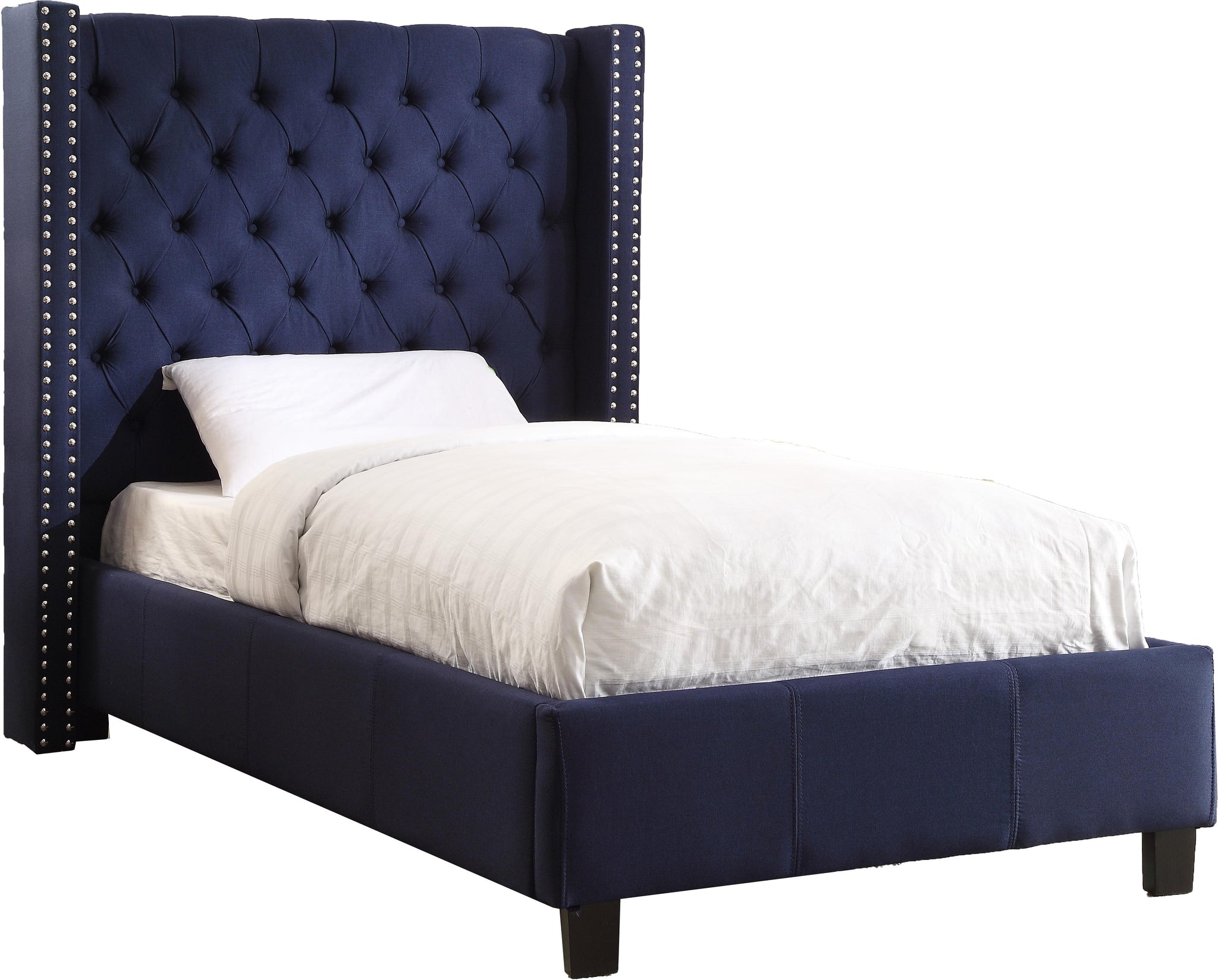 Ashton Navy Linen Twin Bed image