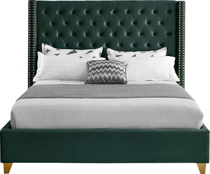 Barolo Green Velvet Full Bed - Furnish 4 Less 98 (NY)*