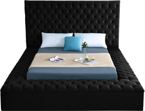 Bliss Black Velvet King Bed (3 Boxes) - Furnish 4 Less 98 (NY)*