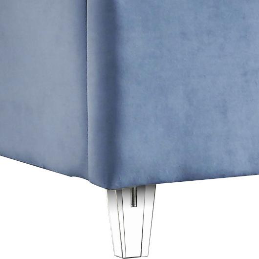 Candace Sky Blue Velvet Queen Bed - Furnish 4 Less 98 (NY)*