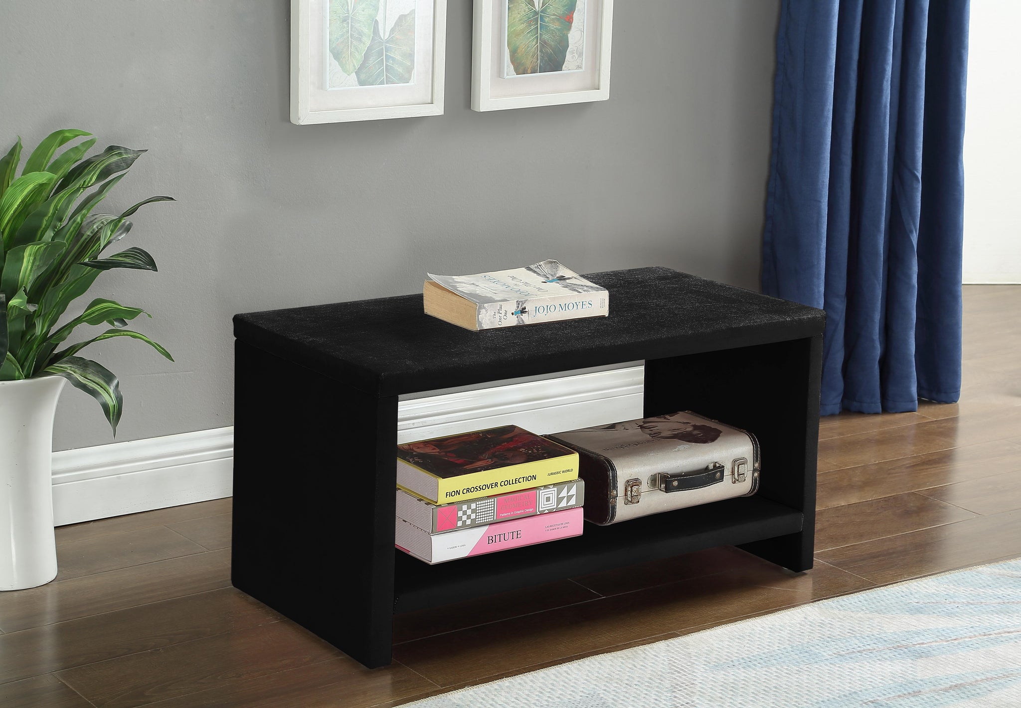 Cleo Black Velvet Night Stand