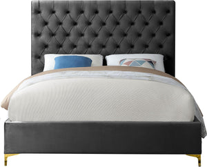 Cruz Grey Velvet Full Bed - Furnish 4 Less 98 (NY)*