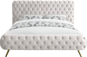 Delano Cream Velvet King Bed - Furnish 4 Less 98 (NY)*