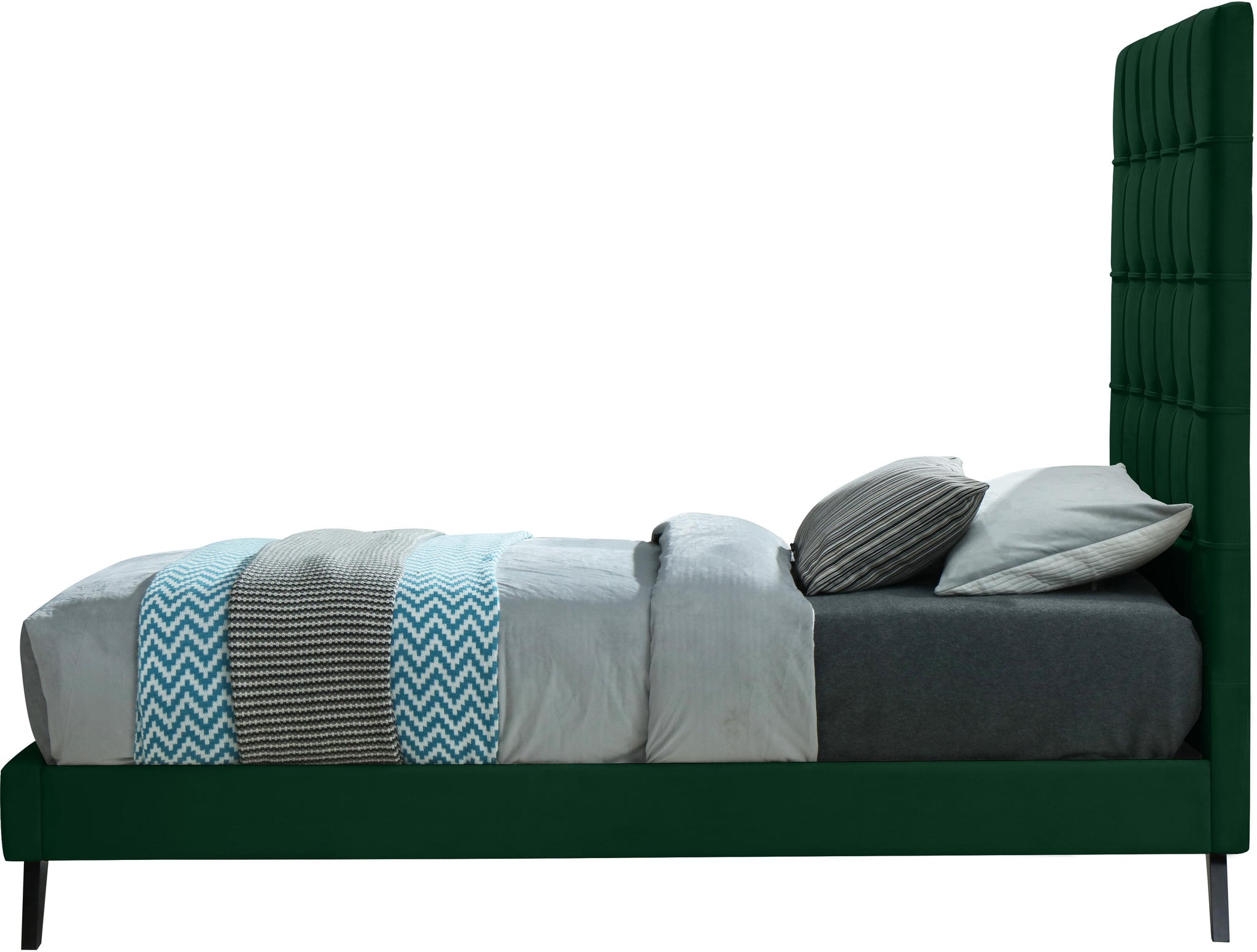 Elly Green Velvet Twin Bed - Furnish 4 Less 98 (NY)*